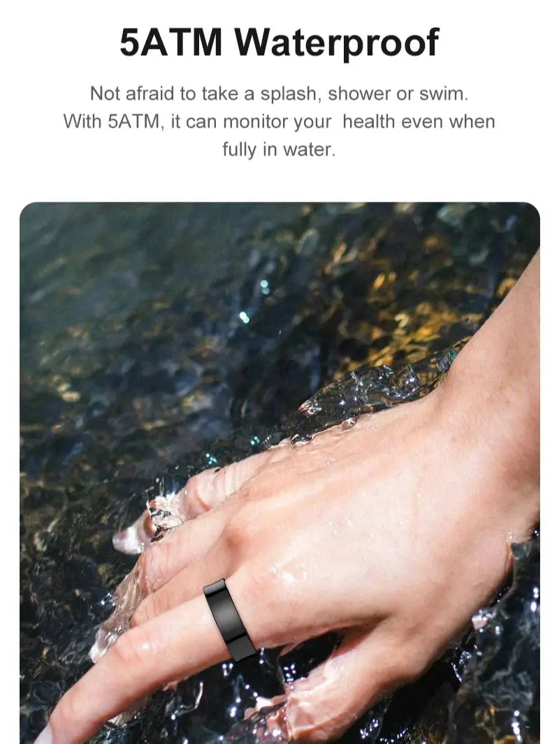 R09 Smart Ring Men Women with Charging Case Heart Rate Blood Oxygen 5ATM Waterproof Smartring for Xiaomi Samsung Android IOS